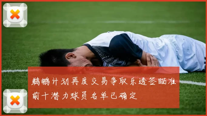 鹈鹕计划再度交易争取乐透签瞄准前十潜力球员名单已确定